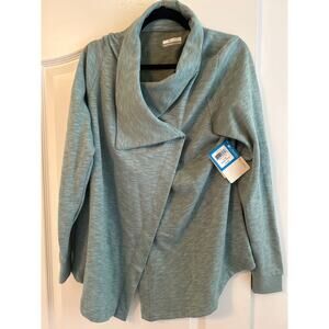 Columbia New with Tags One Button Sweater size L Large Teal Grey NWT